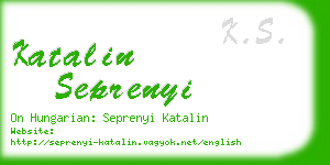 katalin seprenyi business card